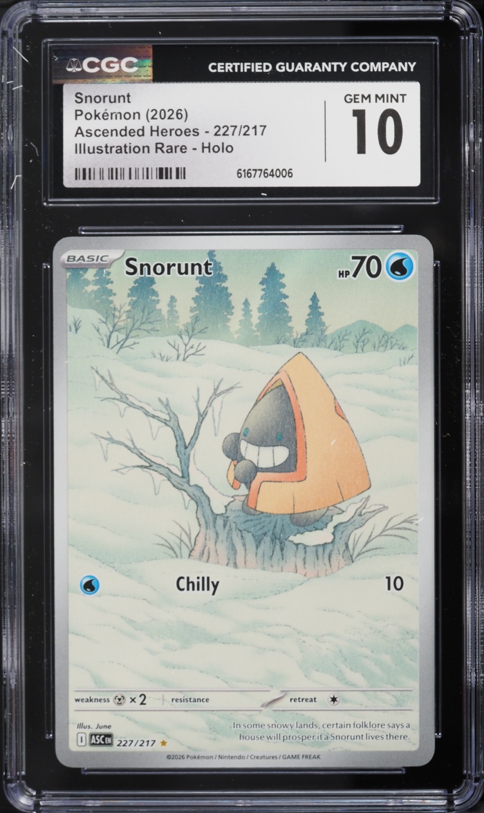 2026 Pokemon Mega Evolution Ascended Heroes IR Snorunt #227 CGC 10 GEM MINT