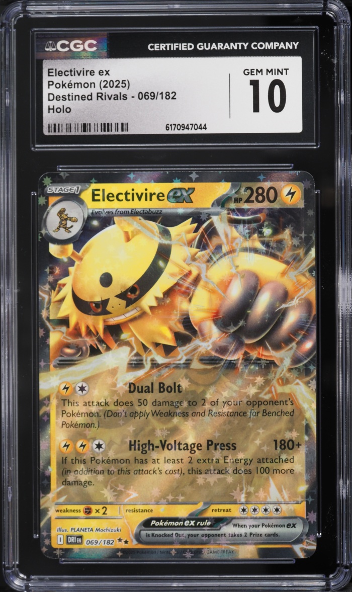 2025 Pokemon Scarlet & Violet Destined Rivals Holo Electivire EX #69 CGC 10 GEM MINT