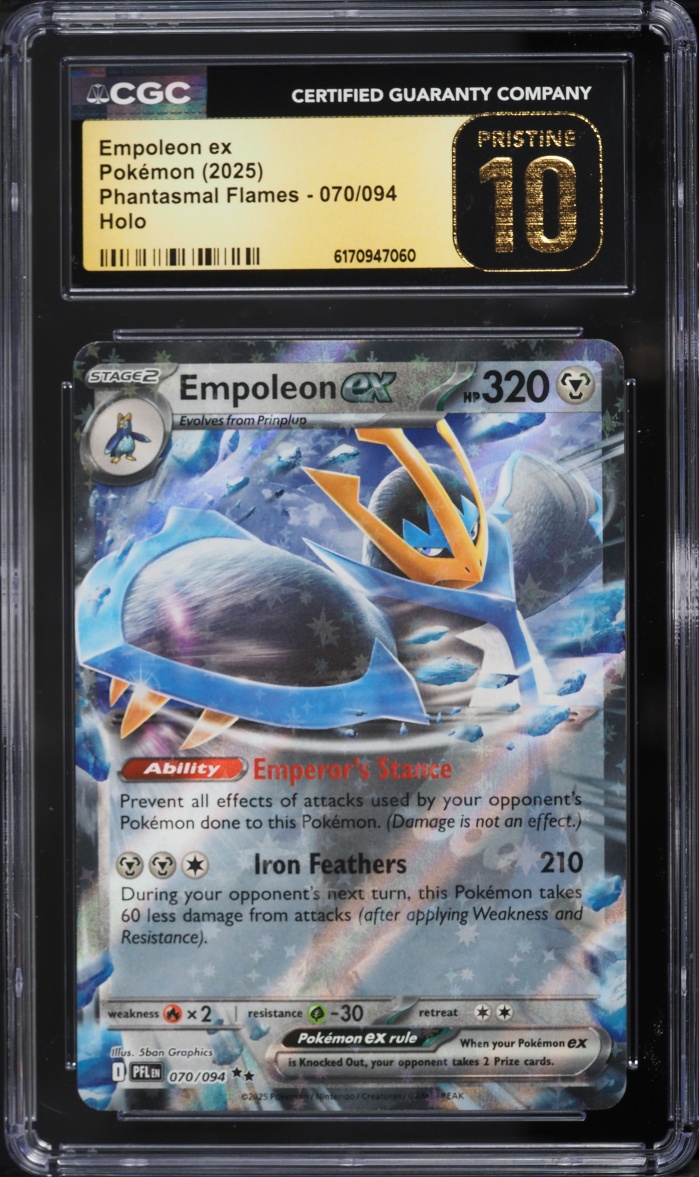2025 Pokemon Mega Evolution Phantasmal Flames Holo Empoleon ex #70 CGC 10 PRISTINE