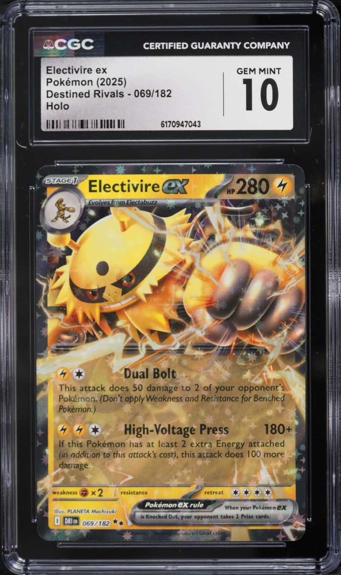 2025 Pokemon Scarlet & Violet Destined Rivals Holo Electivire EX #69 CGC 10 GEM MINT
