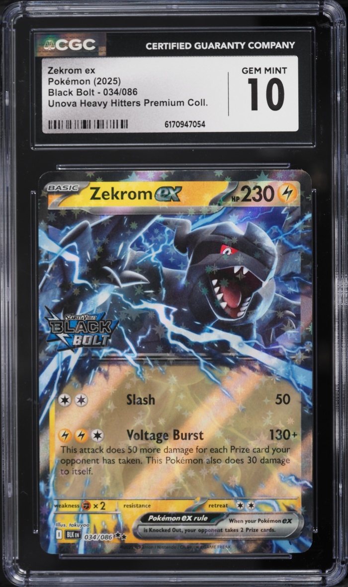 2025 Pokemon Scarlet & Violet Black Bolt Unova Heavy Hitters Zekrom ex #34 CGC 10 GEM MINT