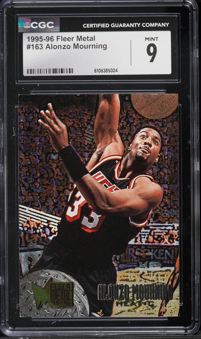 1995 Metal Basketball Alonzo Mourning #163 CGC 9 MINT