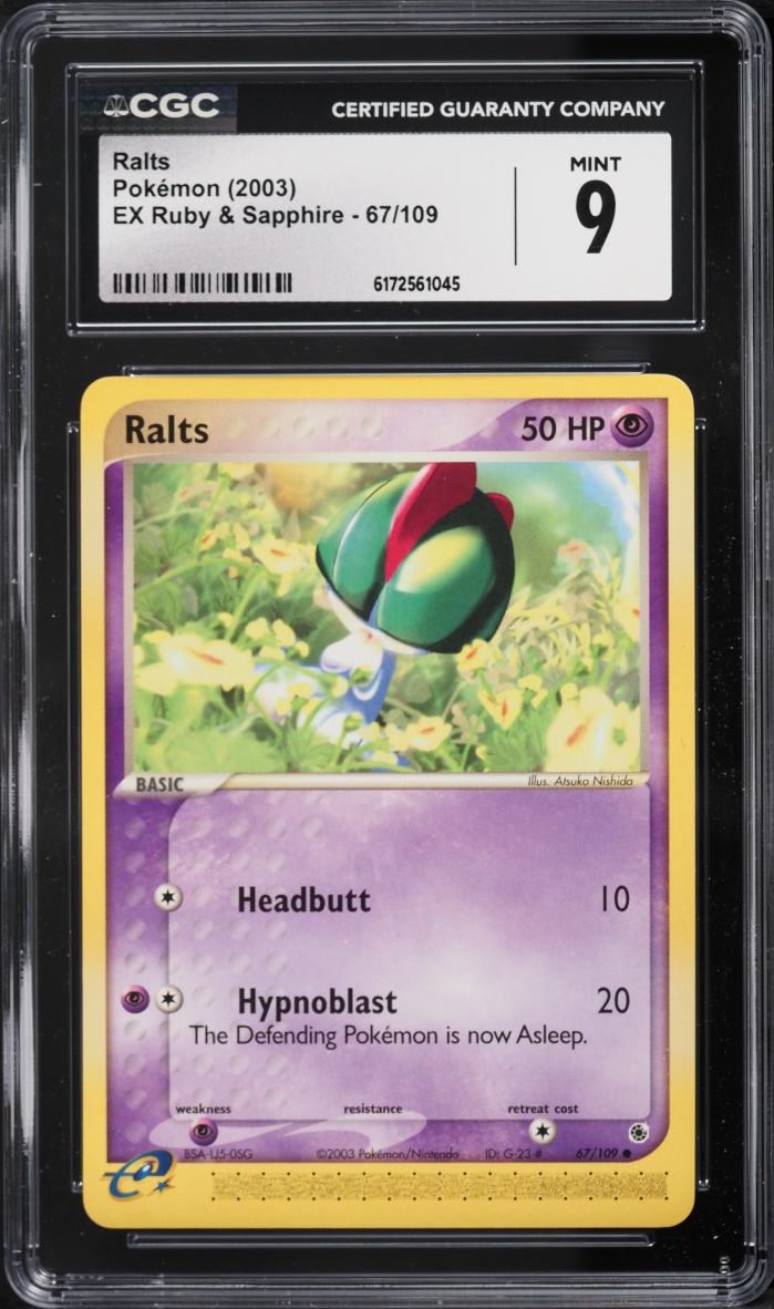 2003 Pokemon EX Ruby & Sapphire Ralts #67 CGC 9 MINT