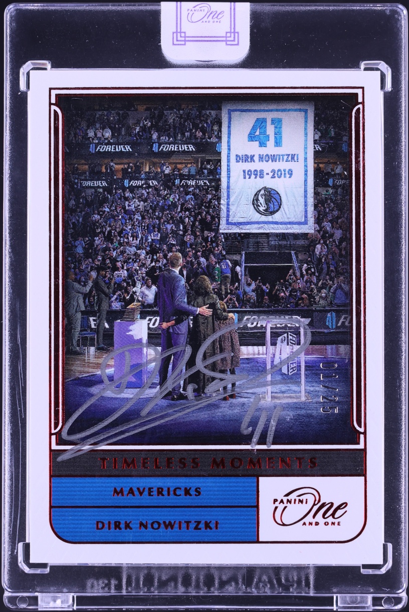2021 Panini One And One Timeless Moments Red Dirk Nowitzki AUTO 1/25 #TM-DNK