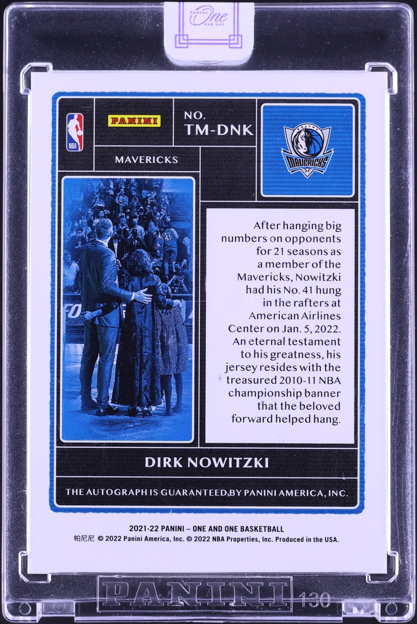 2021 Panini One And One Timeless Moments Red Dirk Nowitzki AUTO 1/25 #TM-DNK
