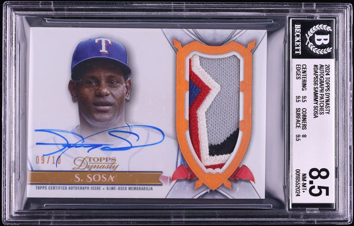 2024 Topps Dynasty Sammy Sosa PATCH AUTO /10 #DAP-SS6 BGS 8.5 NM-MT+