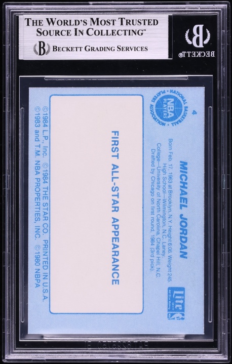 1985 Star Lite All-Stars Michael Jordan ROOKIE #4 BGS 8 NM-MT