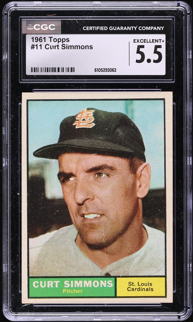 1961 Topps Curt Simmons #11 CGC 5.5 EX+