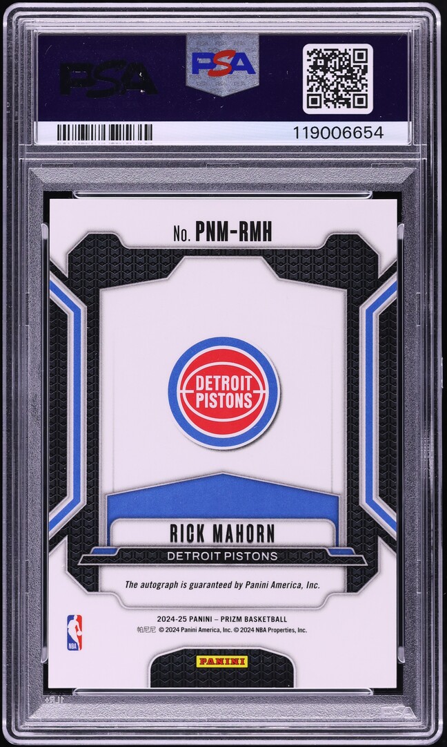2024 Panini Prizm Penmanship Rick Mahorn AUTO #PNM-RMH PSA 10 GEM MINT