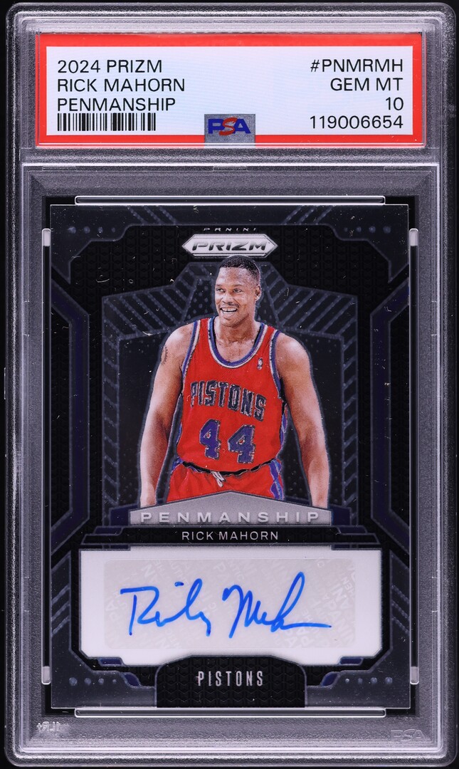 2024 Panini Prizm Penmanship Rick Mahorn AUTO #PNM-RMH PSA 10 GEM MINT
