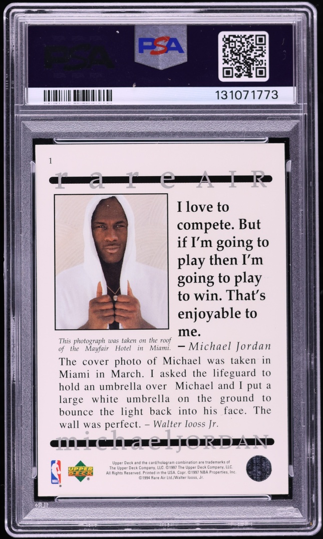 1997 Upper Deck Rare Air Michael Jordan #1 PSA 9 MINT
