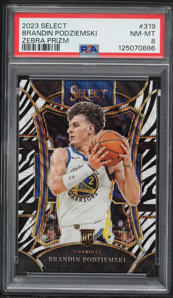 2023 Select Mezzanine Zebra Prizm Brandin Podziemski ROOKIE #319 PSA 8 ...