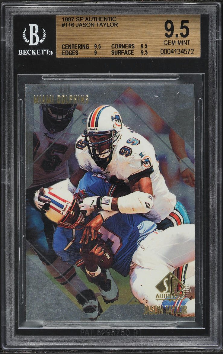 1997 SP Authentic Jason Taylor #116 BGS 9.5 GEM MINT