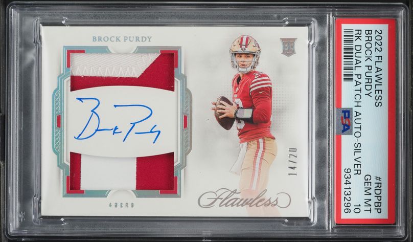 2022 Panini Mosaic Blue Brock Purdy ROOKIE AUTO DNA 10 /99 #RAMBP