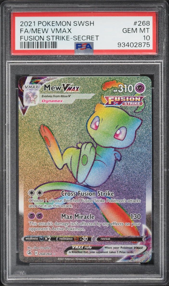 2021 Pokemon Sword & Shield Fusion Strike Rainbow Rare Mew VMAX #268 PSA 10 GEM MINT