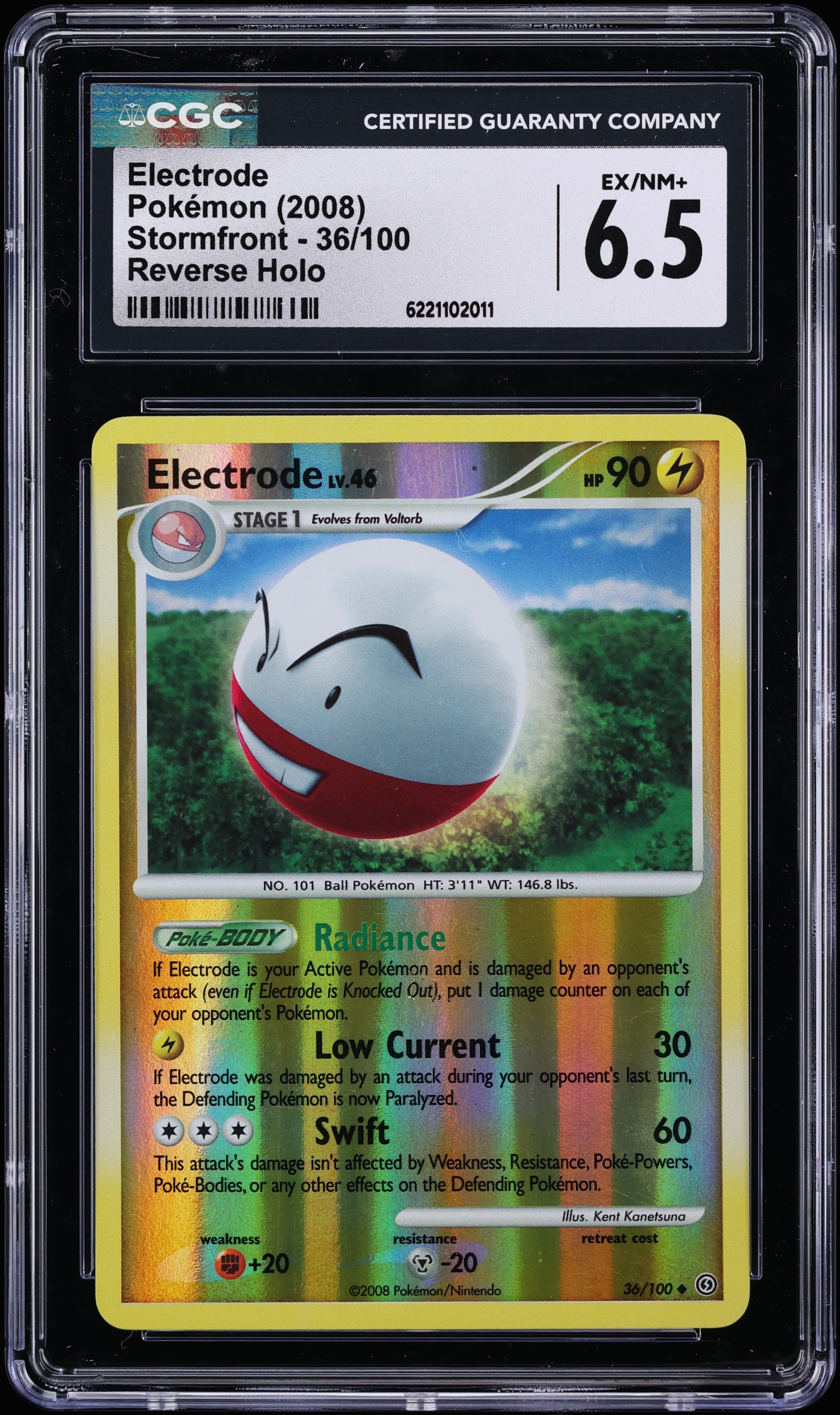 2008 Pokemon Diamond & Pearl Stormfront Reverse Holo Electrode #36 CGC 6.5 EXMT+