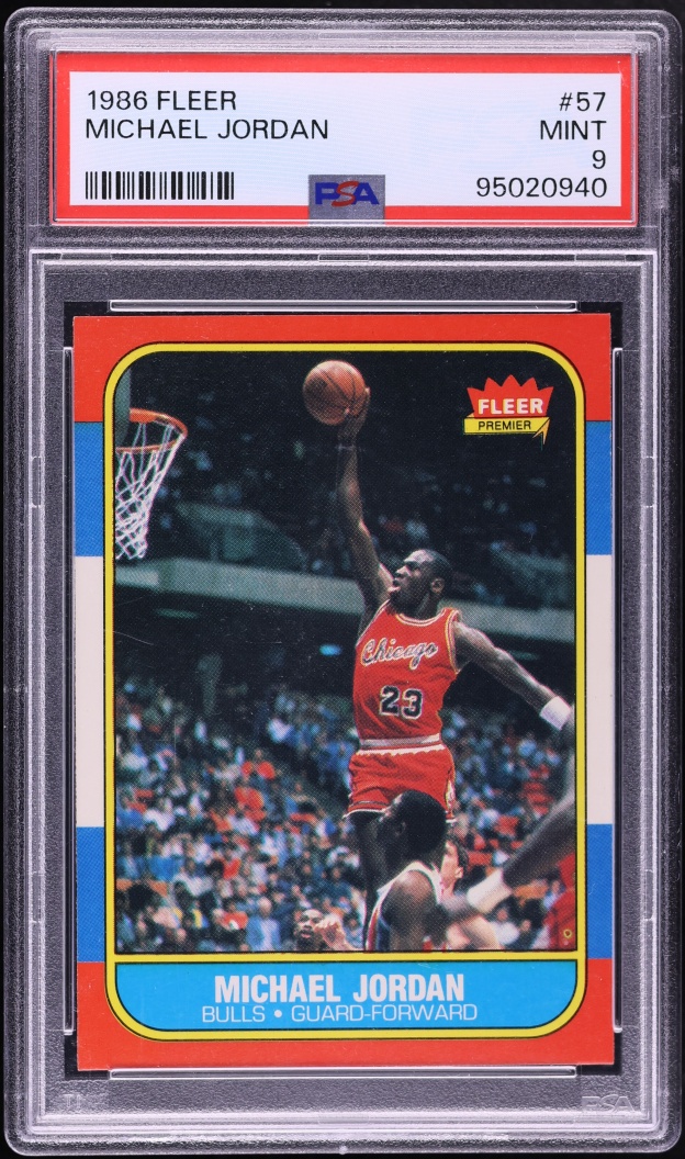 1986 Fleer Basketball Michael Jordan ROOKIE #57 PSA 9 MINT