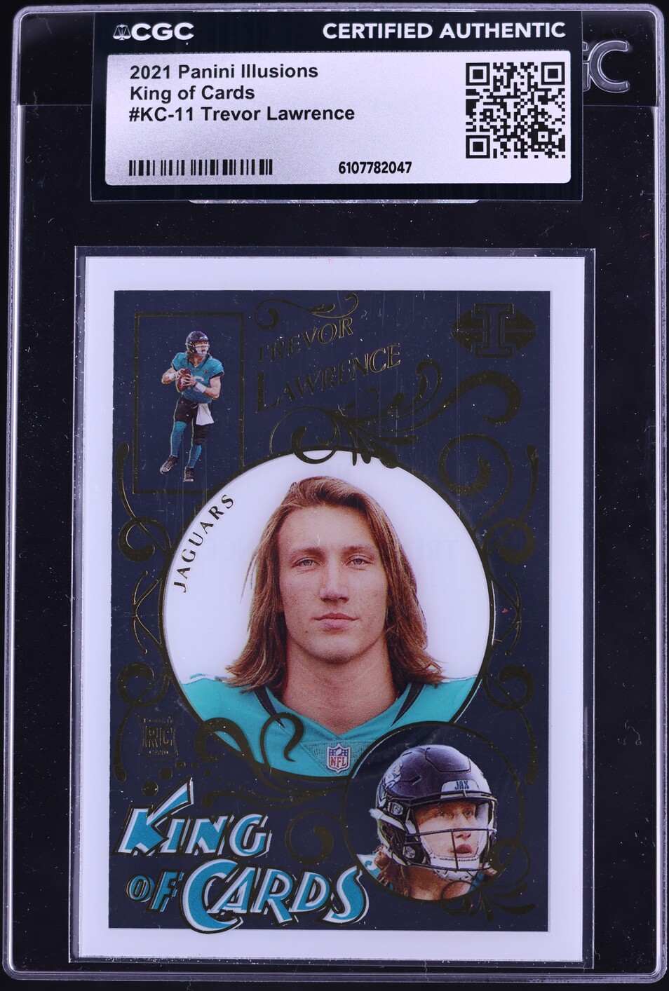 2021 Panini Illusions King Of Cards Trevor Lawrence ROOKIE #KC-11 CGC AUTH