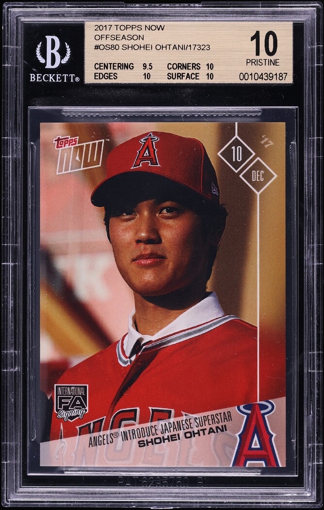 2017 Topps Now Off-Season Shohei Ohtani ROOKIE #OS-80 BGS 10 PRISTINE