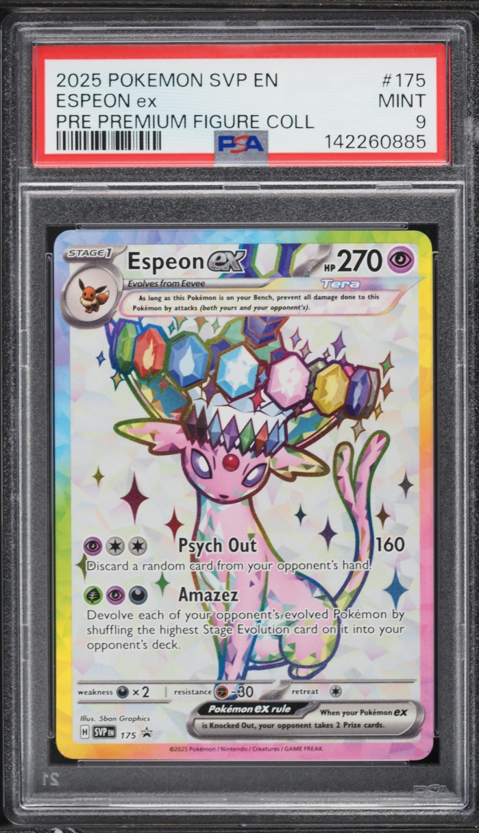 2025 Pokemon SV Promo Prismatic Evolutions Figure Full Art Espeon EX #175 PSA 9 MINT