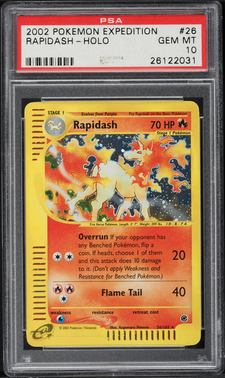 2002 Pokemon Expedition Holo Rapidash #26 PSA 10 GEM MINT