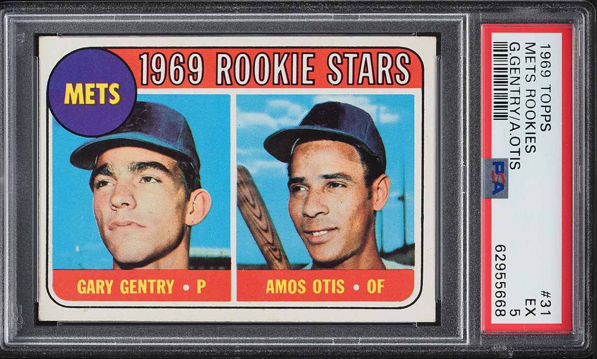 1969 Topps Gary Gentry & Amos Otis ROOKIE #31 PSA 5 EX
