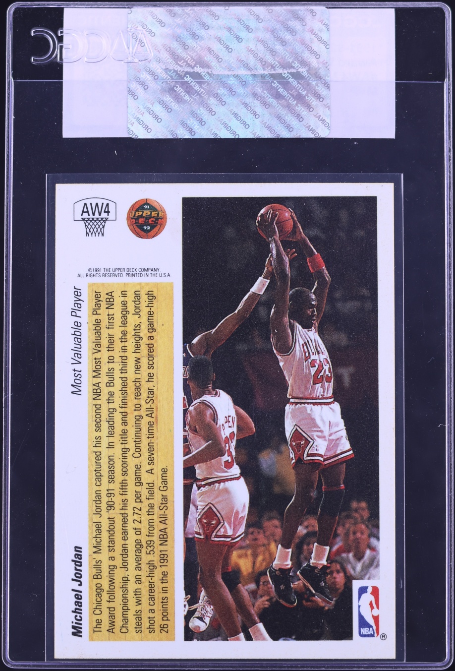 1991 Upper Deck Award Winner Holograms MVP Michael Jordan #AW4 CGC AUTH