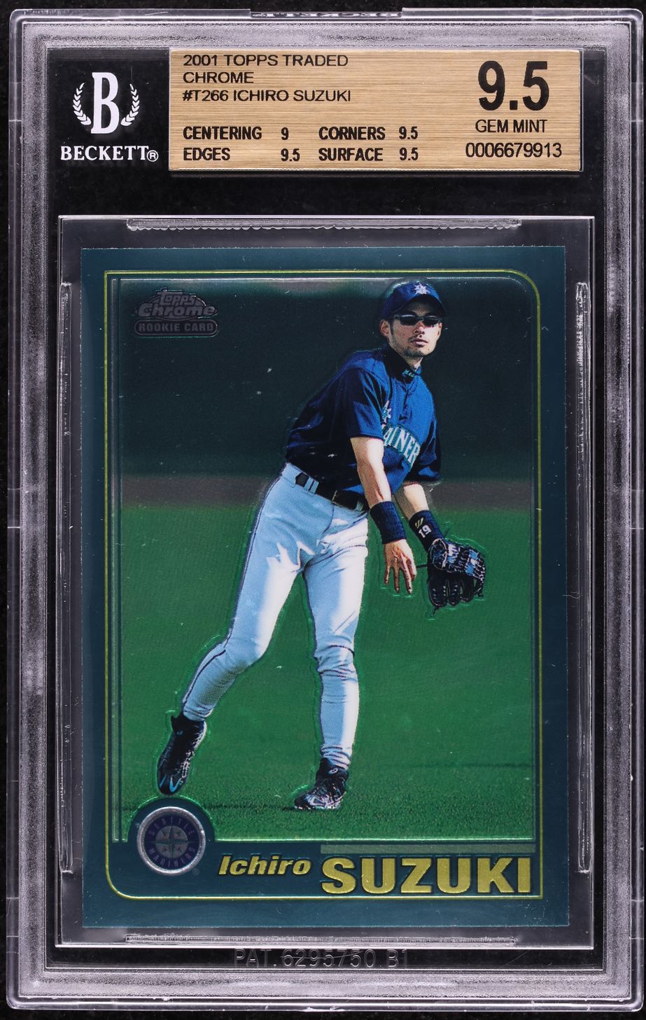 2001 Topps Chrome Traded Ichiro ROOKIE #T266 BGS 9.5 GEM MINT
