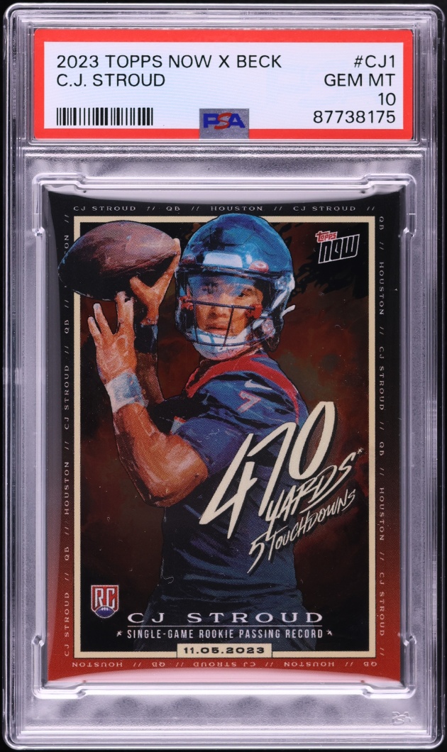 2023 Topps Now X Tyson Beck C.J. Stroud ROOKIE #CJ1 PSA 10 GEM MINT
