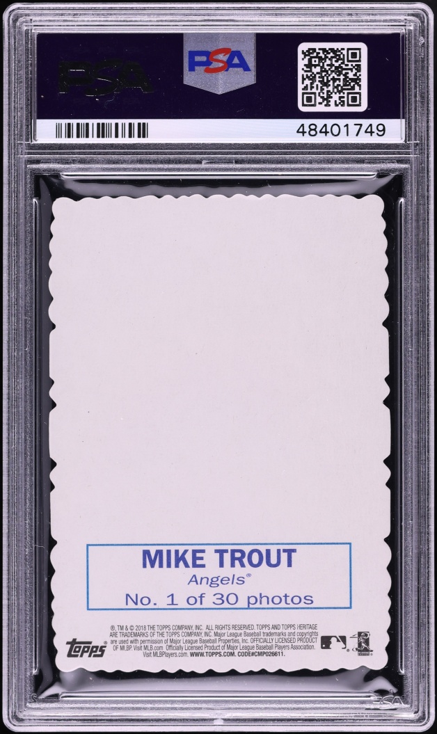2018 Topps Heritage '69 Deckle Edge Mike Trout #1 PSA 9 MINT