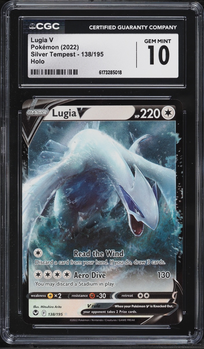 2022 Pokemon Sword & Shield Silver Tempest Holo Lugia V #138 CGC 10 Gem Mint