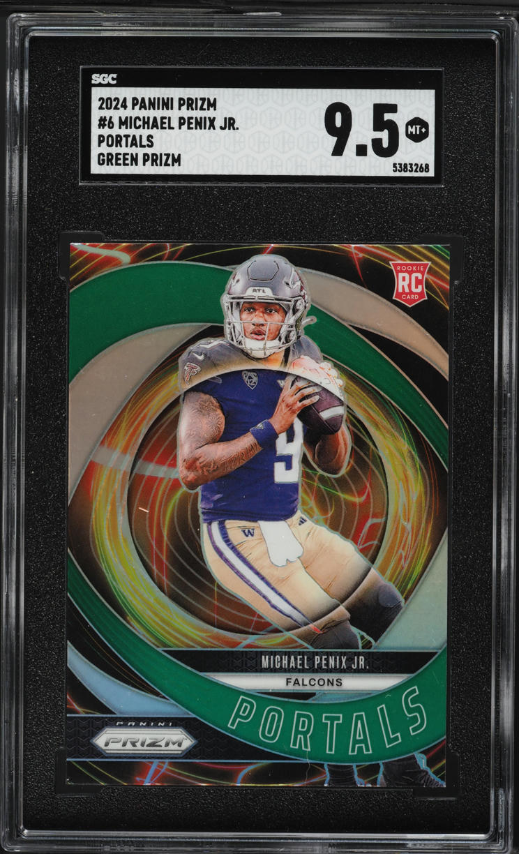 2024 Panini Prizm Portals Green Michael Penix Jr. ROOKIE #6 SGC 9.5 MINT+