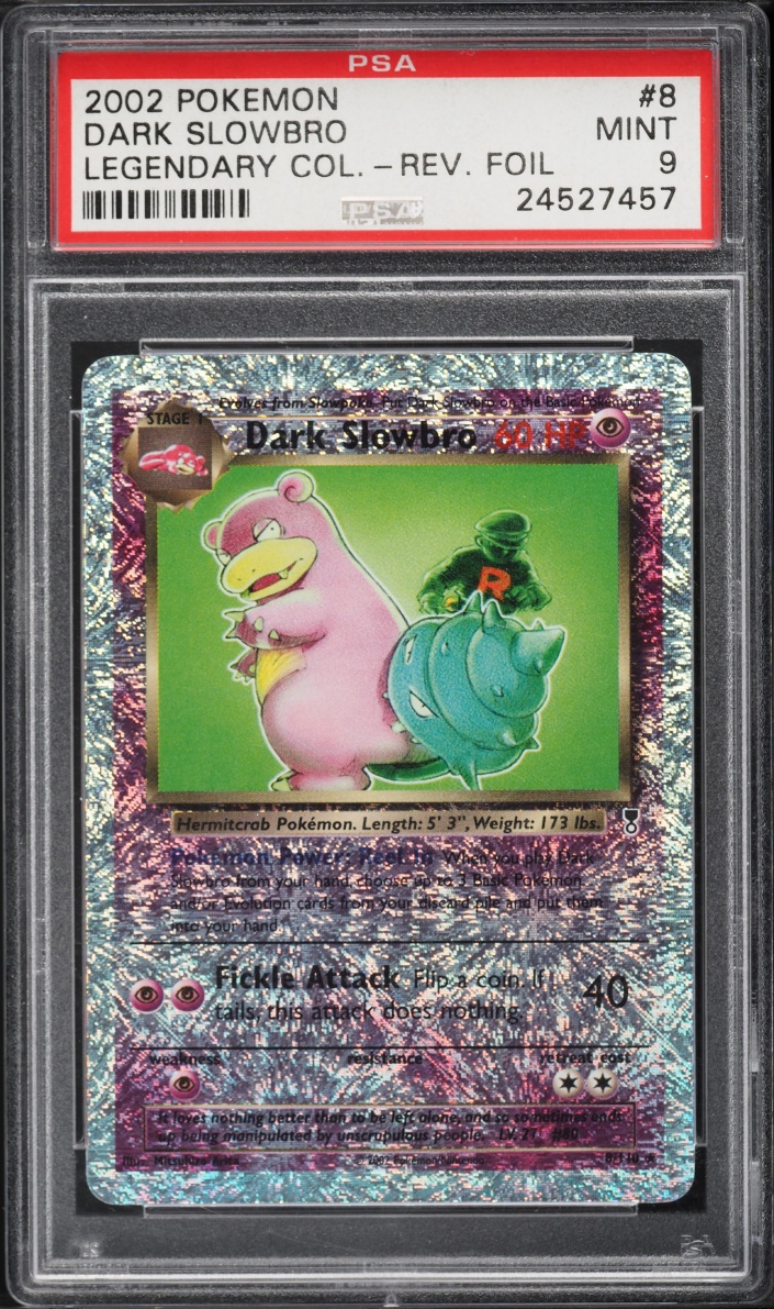 2002 Pokemon Legendary Collection Reverse Holo Dark Slowbro #8 PSA 9 MINT