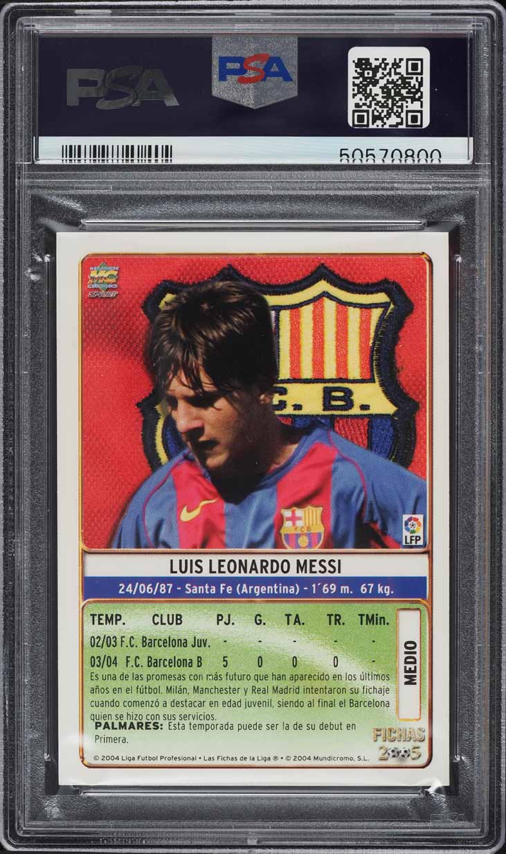 2004 Mundi Cromo Liga Lionel Messi ROOKIE #617 PSA 9 MINT