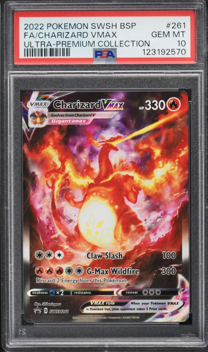 2022 Pokemon Sword & Shield Promo Ultra Premium Full Art Charizard VMAX #SWSH261 PSA 10 GEM
