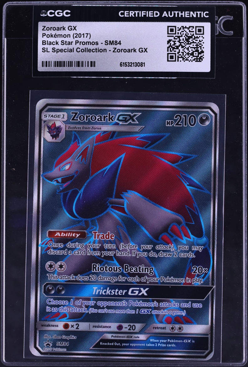 2017 Pokemon Sun & Moon Promo SL Special Collection Full Art Zoroark GX #SM84 CGC AUTH