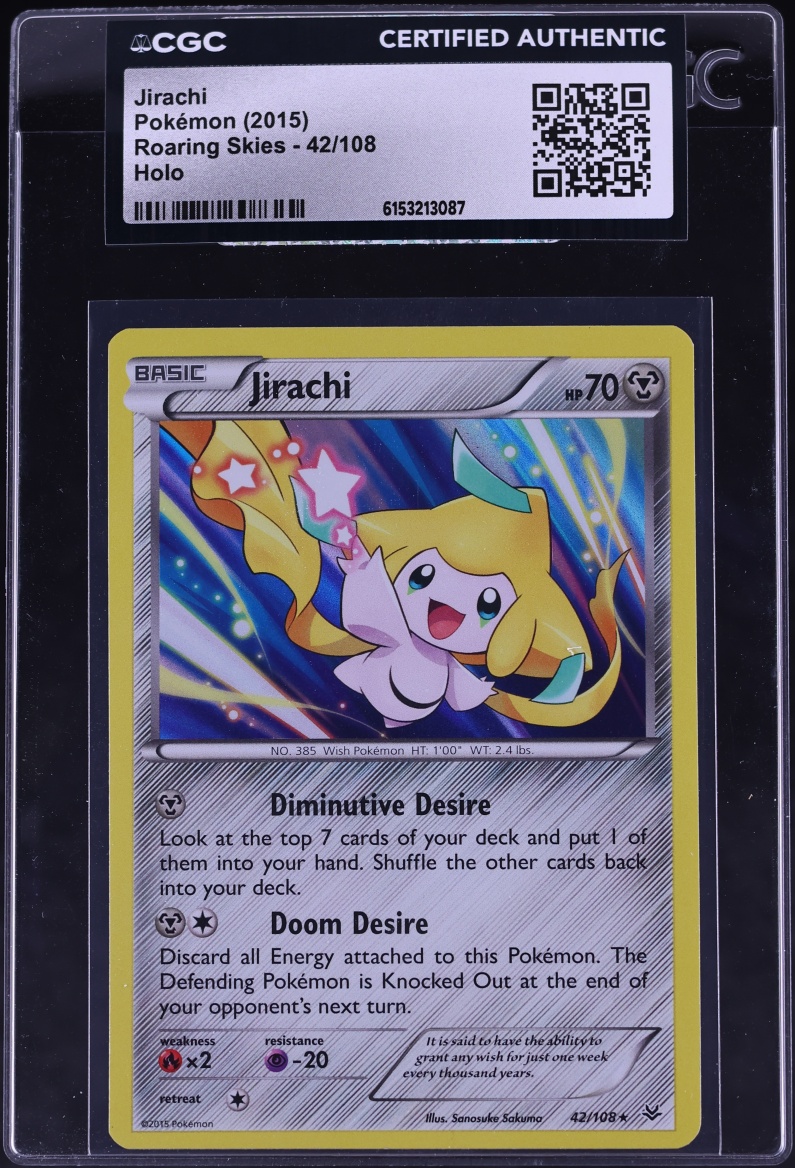 2015 Pokemon XY Roaring Skies Holo Jirachi #42 CGC AUTH