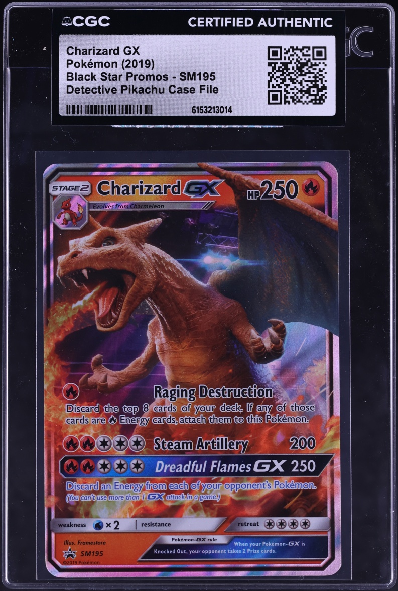2019 Pokemon Sun & Moon Promo Detective Pikachu Charizard GX #SM195 CGC AUTH