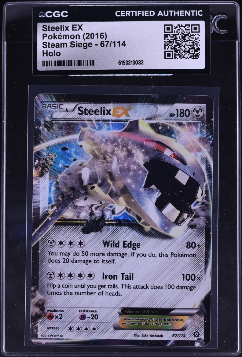2016 Pokemon XY Steam Siege Holo Steelix EX #67 CGC AUTH