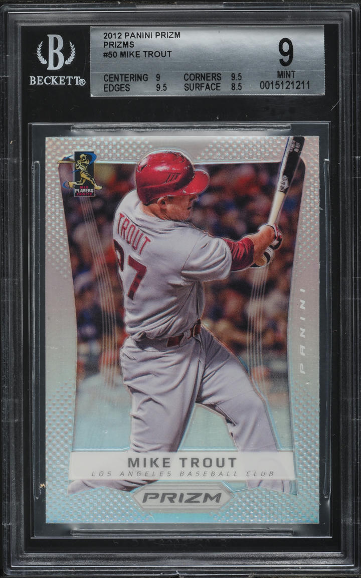 2012 Panini Prizm Silver Mike Trout #50 BGS 9 MINT