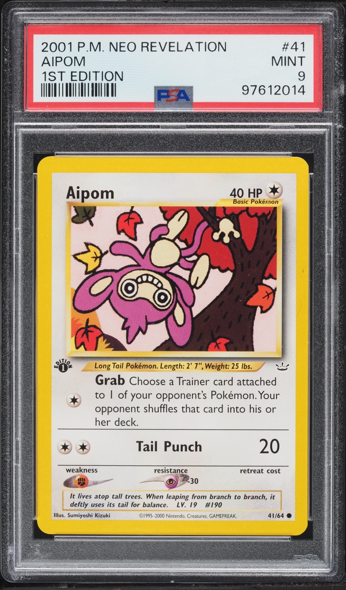 2001 Pokemon Neo Revelation 1st Edition Aipom #41 PSA 9 MINT