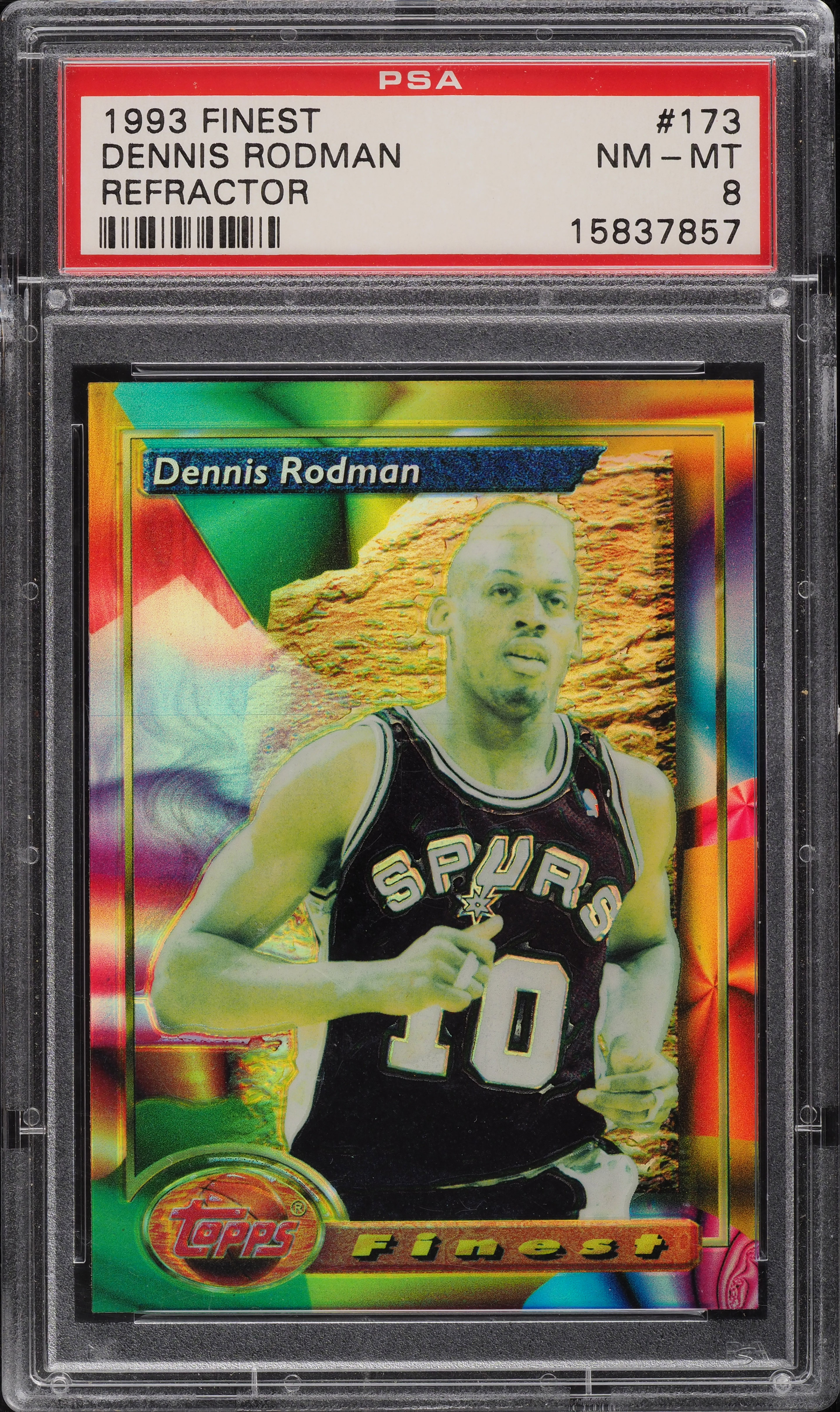 1993 Finest Refractor Dennis Rodman #173 PSA 8 NM-MT on