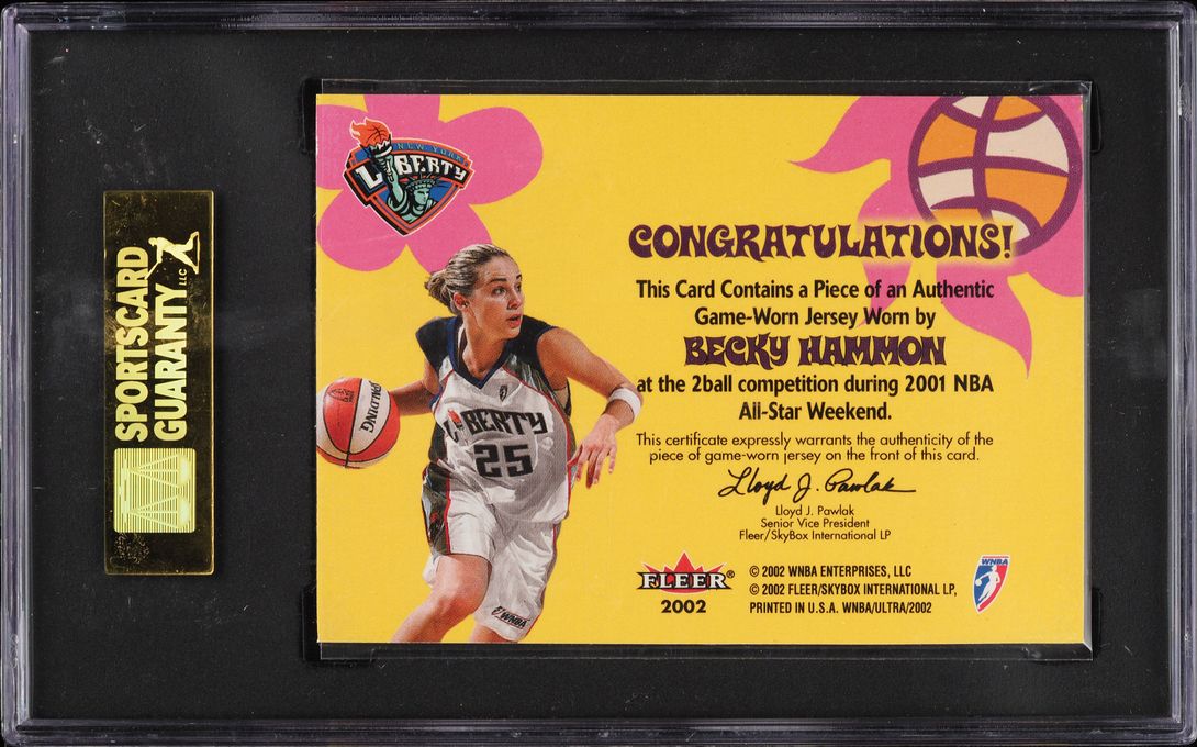 2002 Fleer Ultra Summer Love Becky Hammon PATCH SGC 9 MINT - Photo 2