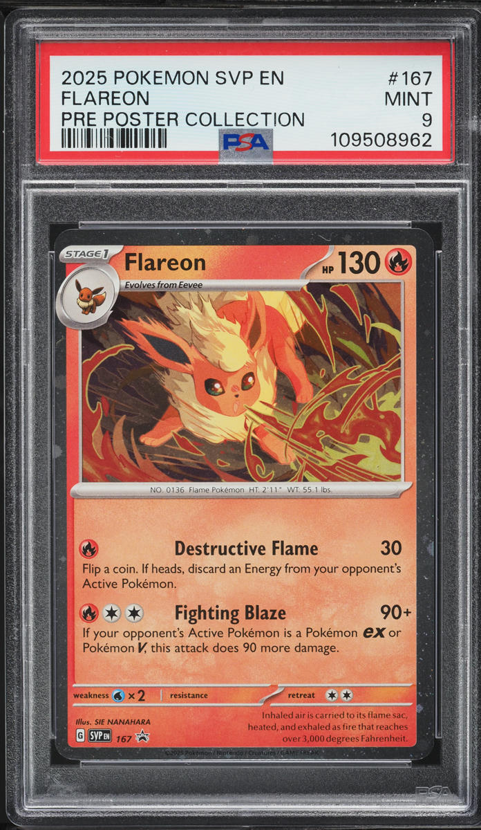 2025 Pokemon SV Black Star Promo Poster Collection Flareon #167 PSA 9 MINT