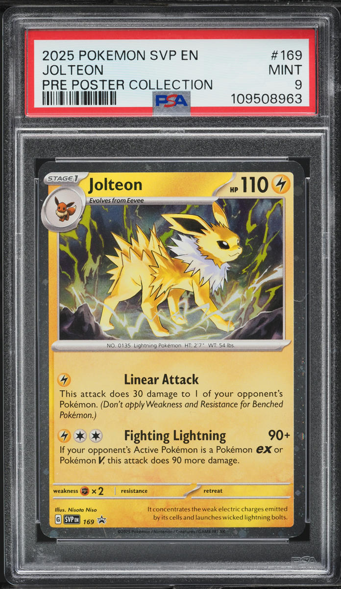 2025 Pokemon SV Black Star Promo Poster Collection Jolteon #169 PSA 9 MINT