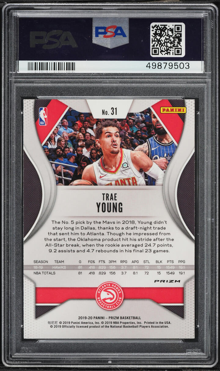 2019 Panini Prizm Silver Trae Young #31 PSA 10 GEM MINT