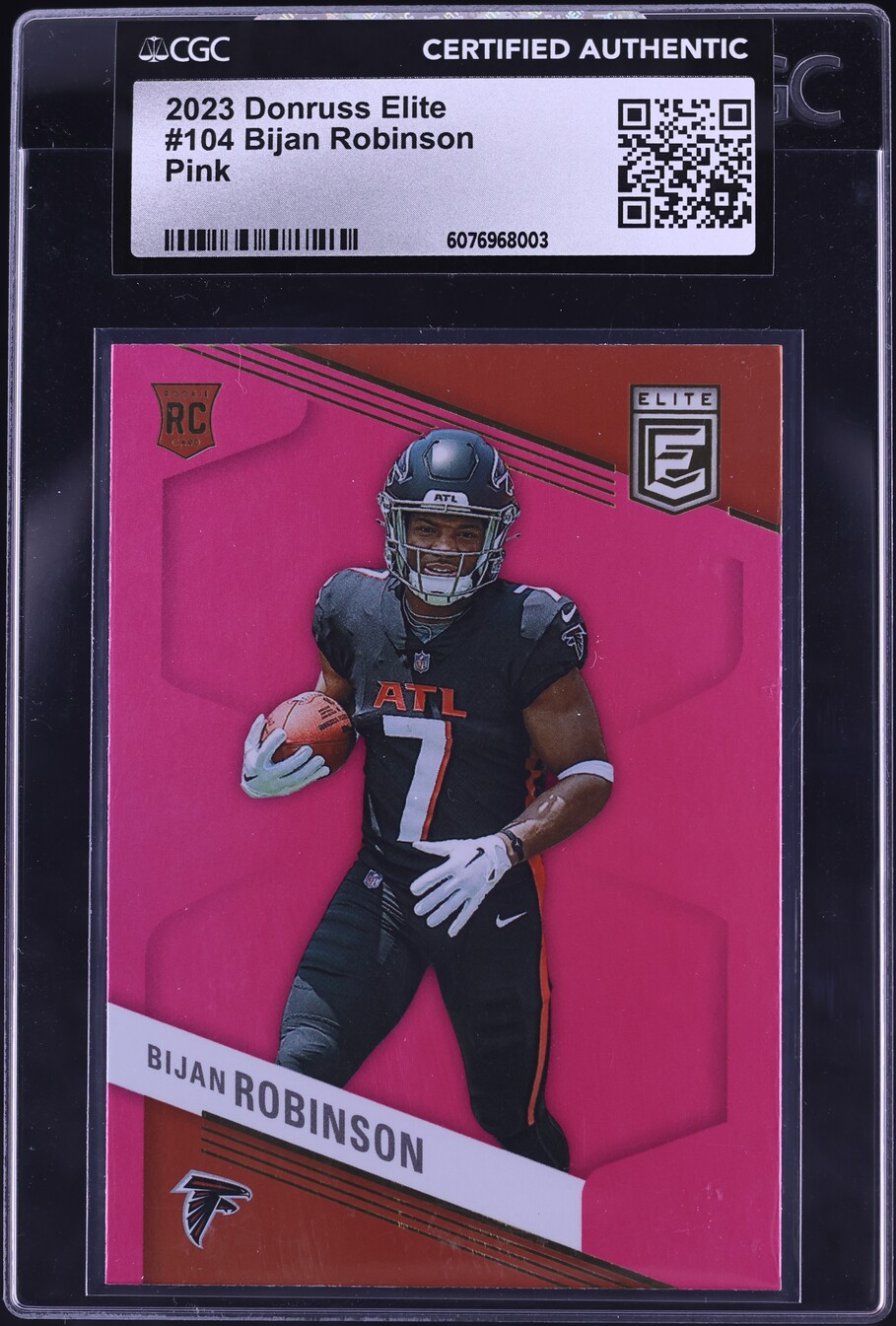 2023 Donruss Elite Pink Bijan Robinson ROOKIE #104 CGC AUTH