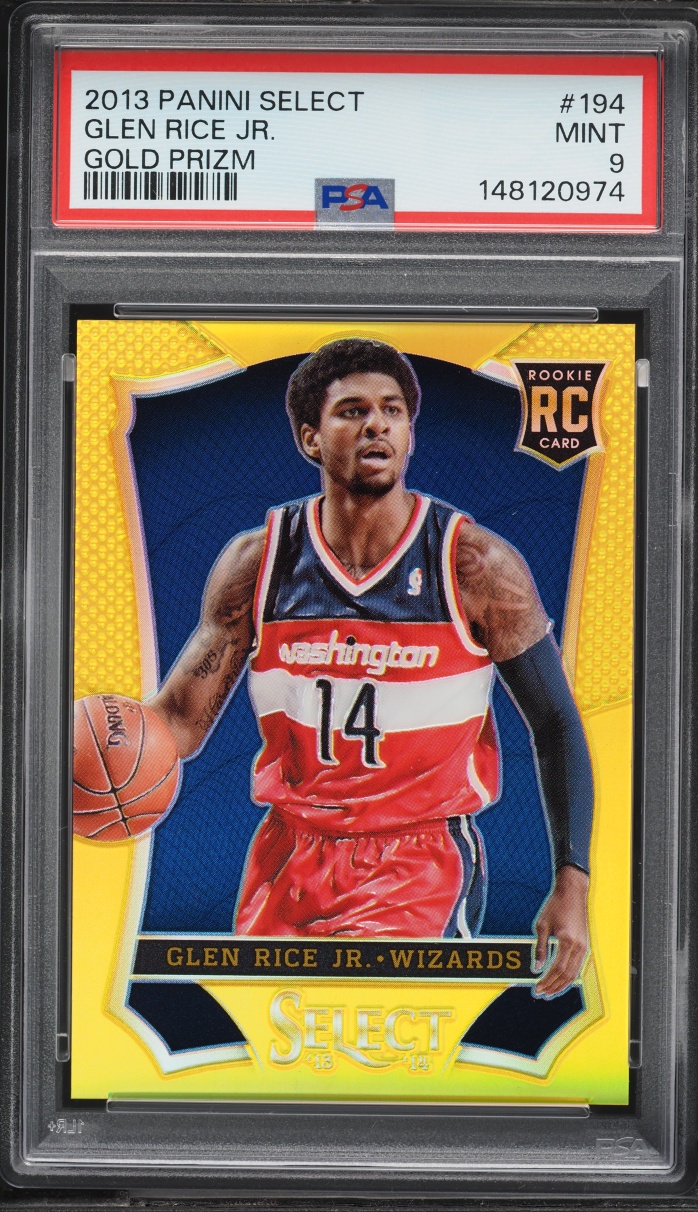 2013 Select Gold Prizm Glen Rice Jr. ROOKIE /10 #194 PSA 9 MINT