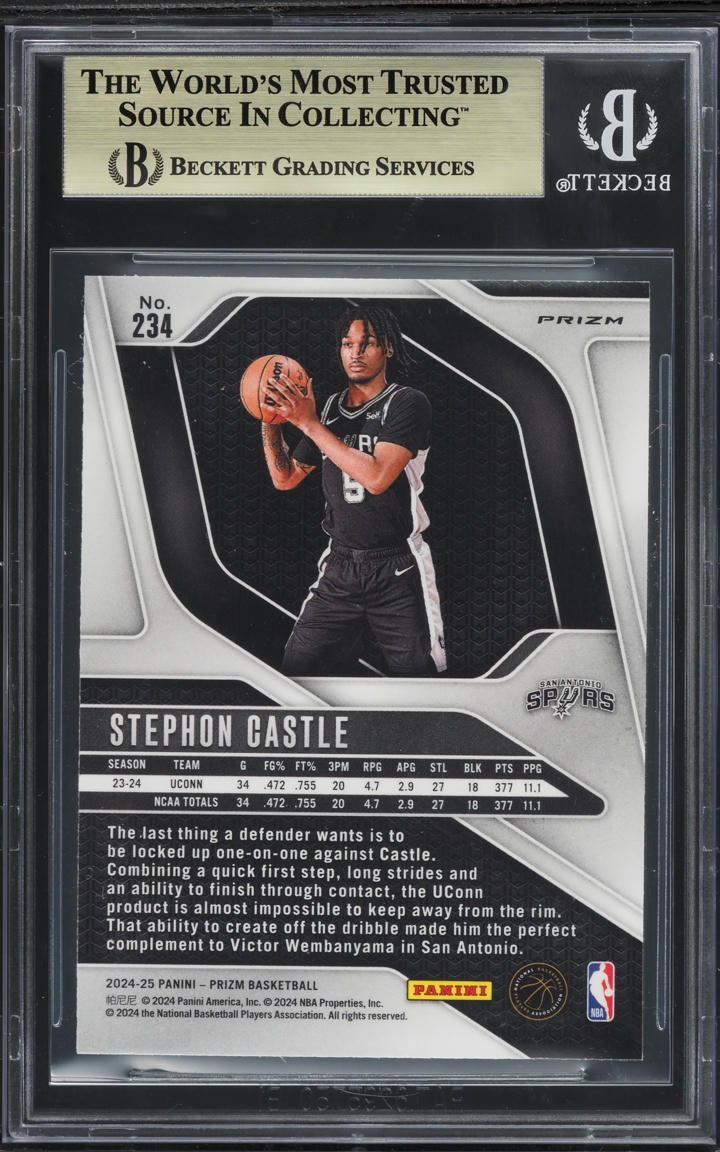 2024 Panini Prizm Silver Stephon Castle ROOKIE #234 BGS 9.5 GEM MINT