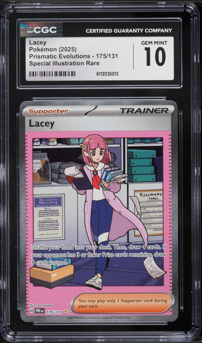2025 Pokemon Scarlet & Violet Prismatic Evolutions SIR Lacey #175 CGC 10 GEM MINT